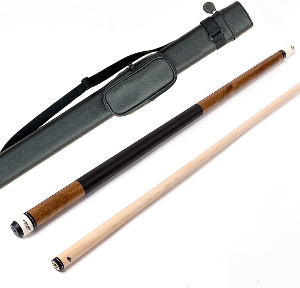 Riley Queue de billard américain avec poignée en cuir synthétique Section 58 (147 cm) – Pointe de 13 mm – Avec étui rigide
