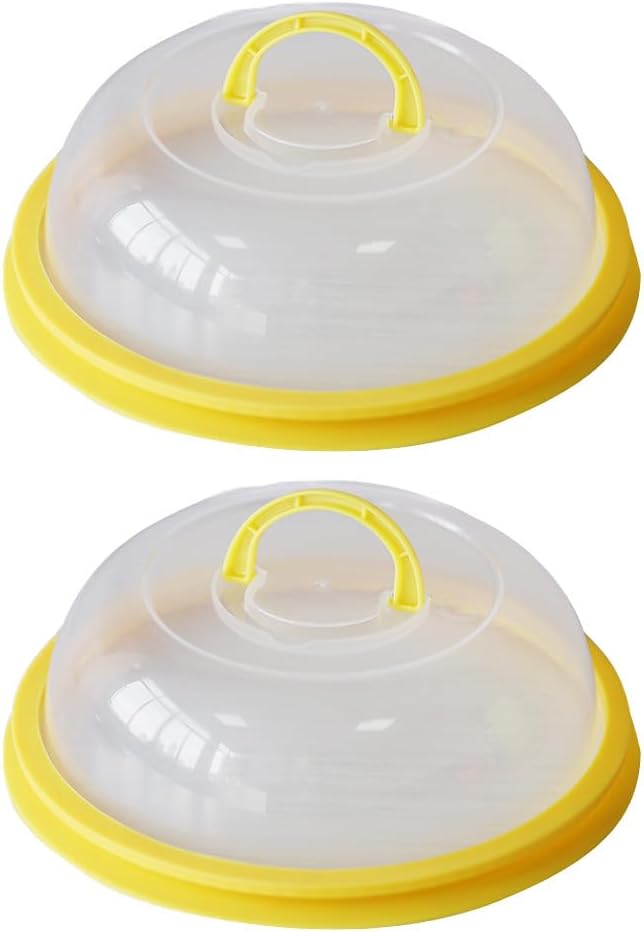 2-Pack Microwave Oven Food Covers Heat-Resistant Food Preservation Lids with Handles 8.46 Inch Splash Guard for Kitchen Cooking and Serving