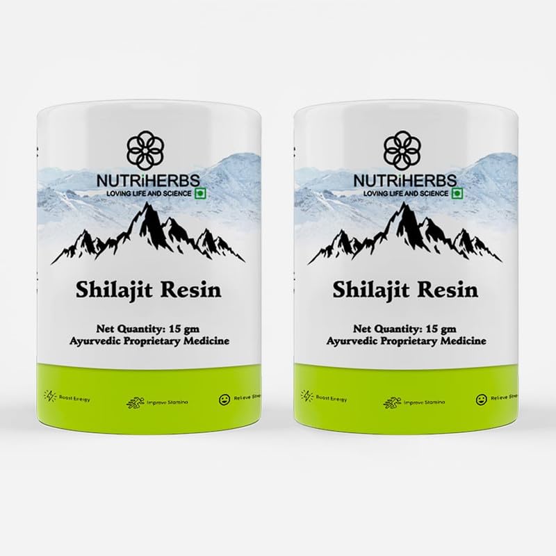 Nutriherbs Pure Himalayan Shilajit Resin for Strength,Stamina & Endurance Booster - 15g (15g Pack of 2)