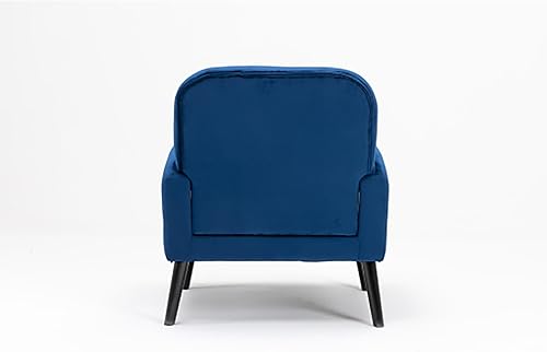 Miniatura 5 de Finca ancha Butacas para Sala Modernas - Silla decorativa tapizada con botones, silla de lectura de terciopelo con patas de madera, silla de