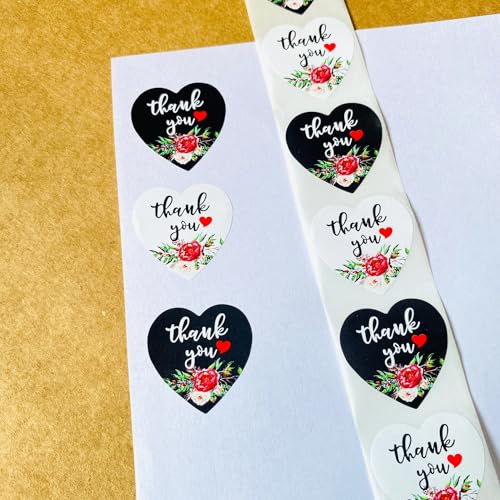 Image of Alokik Enterprise 500 Pcs Thank You Watercolor Stickers, Round Thank You Adhesive Sticker for Small Business Wedding Supplies Packing Stickers Gift Wrap (500 in 1 Decorative Sticker Roll)