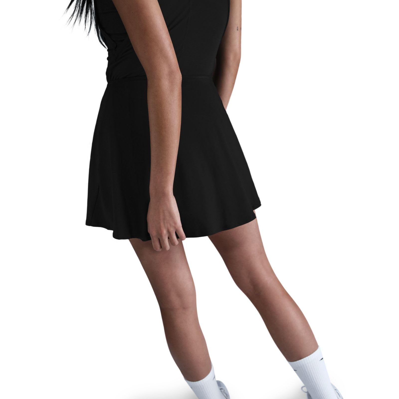 Nike Falda de Tenis para Mujer DF Vcty Mrregflcy, Color Negro/Blanco, L