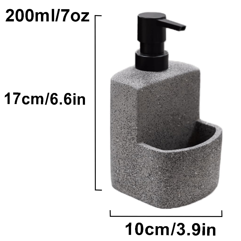 dispenser di sapone, Dispenser manuale di sapone da banco, pompa for lozione, bottiglia di sapone, contenitore for cemento, 200 ml/7 once (Color : Grey)