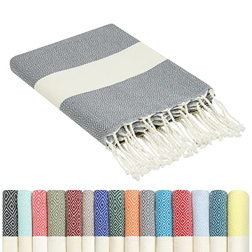 furora Holiday Serviette de Plage XXL - Coton | Fouta Plage 100x200 cm, Femme & Homme - Anti Sable, Grande Taille + Compact | Pique-Nique Tapis Drap de Plage...