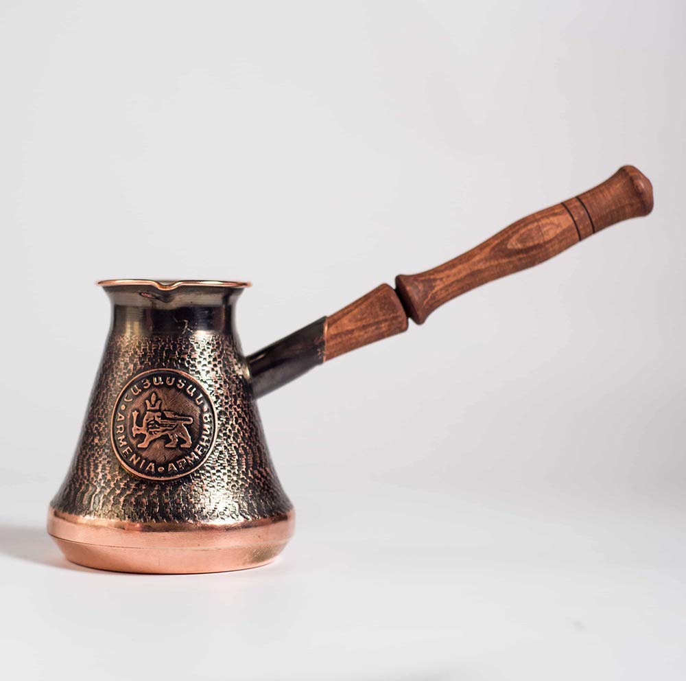 Copper Coffee Pot Maker, Jazzve, Cezve Ibrik, Armenia Jezve Jazve wooden handle ARMENIAN coffee maker, handmade, turka, personalized
