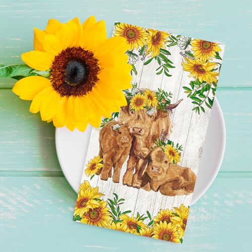 Anydesign100pcshighlandcowguestnapkinscutecowsunflowerdisposablepapernapkinsrusticdinnerhandnapkinforpartysuppliestabledecorations Urban Country Home Decor Anydesign 100pcs highland cow guest napkins cute cow sunflower disposable paper napkins rustic dinner hand napkin for party supplies table decorations urban country home decor