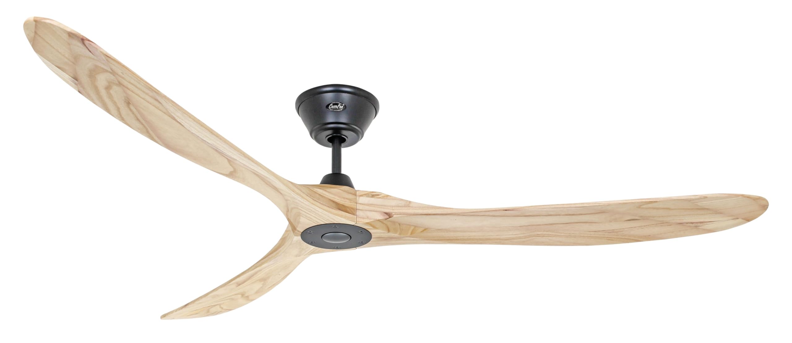 Casafan 318018 Eco Genuino Ventilateur de plafond en bois massif Ø180 cm Naturel/noir mat laqué