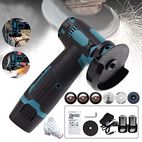 Bozony Cortador de Madeira Eletrico,Kit de rebarbadora sem fio de 12V, disco de desbaste de 3 polega