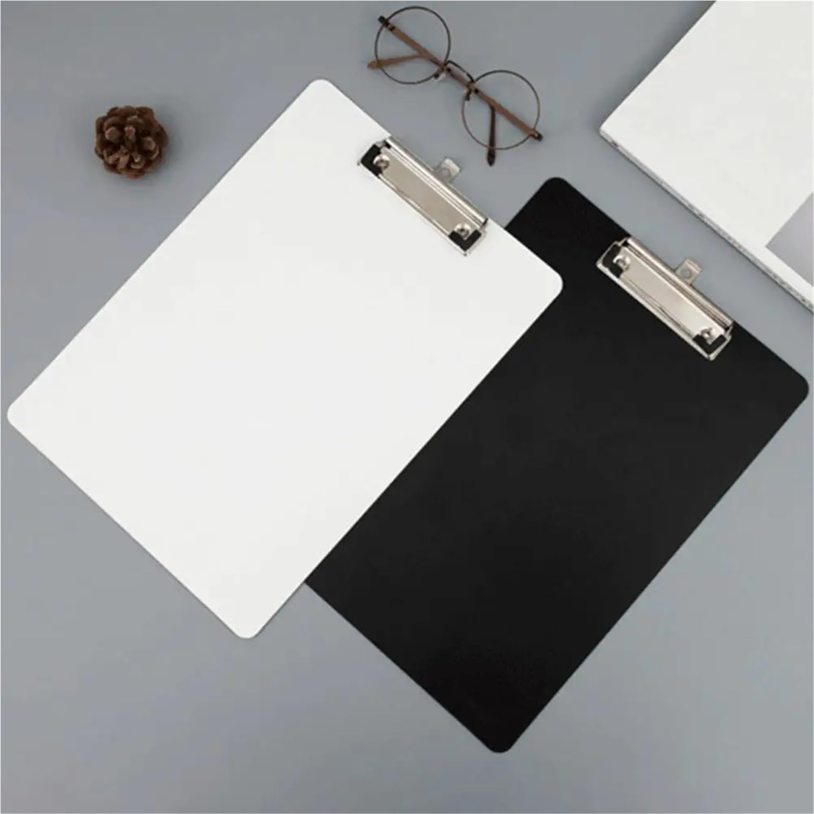 Blocco for appunti con clip da 3 pezzi for multifunzionale for carta di prova cancelleria rigida A4 A5 A6 Cartella portadocumenti for studenti Per l'ufficio(White A5)