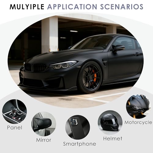 Image of Matte Black Vinyl Wrap for Cars, 1ft x 5ft Vinyl Car Wrapping Film - Bubble Free Vehicle Sheet Roll for Body Protection, Scratch Resistance (Matte Black)