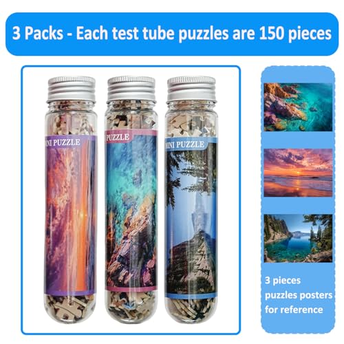 Small Jigsaw Puzzles for Adults Mini Micro Pieces 3 Packs | Challenging Puzzle Small Puzzle Mini Tiny Jigsaw Puzzle 150 Piece Lake Sunset Rocks Seaside Travel Puzzle 6 x 4 Inch miniatura 2