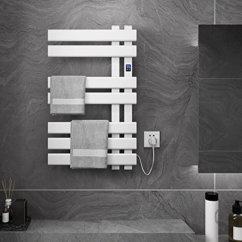 Sèche-serviettes chauffage central blanc plat pour salle de bain - 5