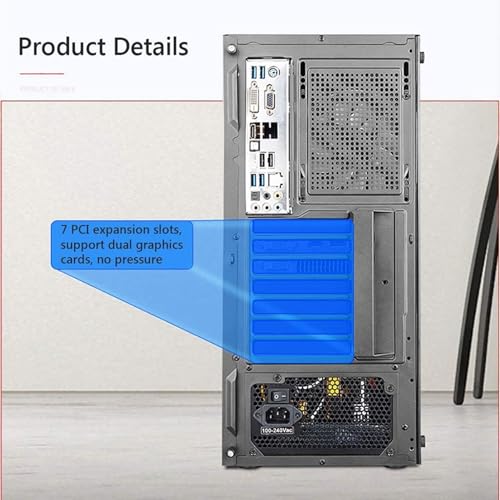 Gabinete de computadora tipo Mid tower compatible con Micro ATX, con panel lateral de vidrio templado y estructura de acero, refrigeración líquida para gaming y oficina miniatura 4