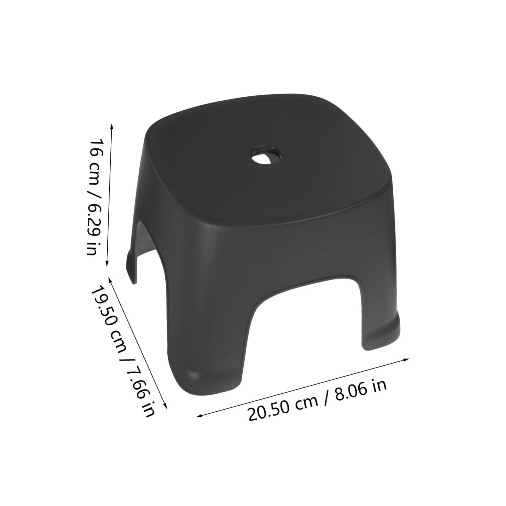 PRETYZOOM Sgabello Scalino per Wc Bagno Stabile e Robusto Antiscivolo Nero in Pvc per Favorire la Posizione Naturale Accovacciata, per Uso Quotidiano in Bagno e Camera