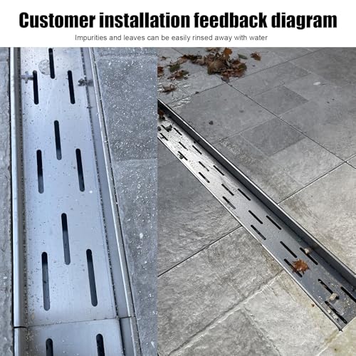 Caniveau de drainage extérieur H20*L15CM à profil bas avec grille interchangeable