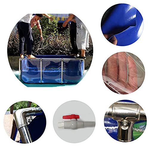 Estanque grande para acuario al aire libre con ventana de visualización transparente, tanque de peces Koi/Goldfish, lona de PVC duradera y marco de acero, amplia exhibición de peces para decoración de