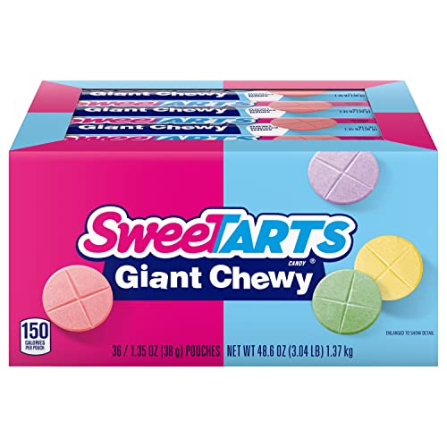 Sweetarts Giant Chewy Candy, 1.5 Oz Pouch, 36 Ct #TOP5