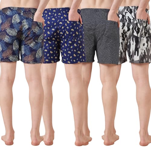 Image of Urban Scottish Ultra-Comfortable Men's Boxer Pants (Pack of 4), 100% Cotton with Stylish Print, Soft & Stretchy Elastic Waist Band, Dynamic Movement & Hardwearing Stitching,Breathable Gentle Snug Fit
