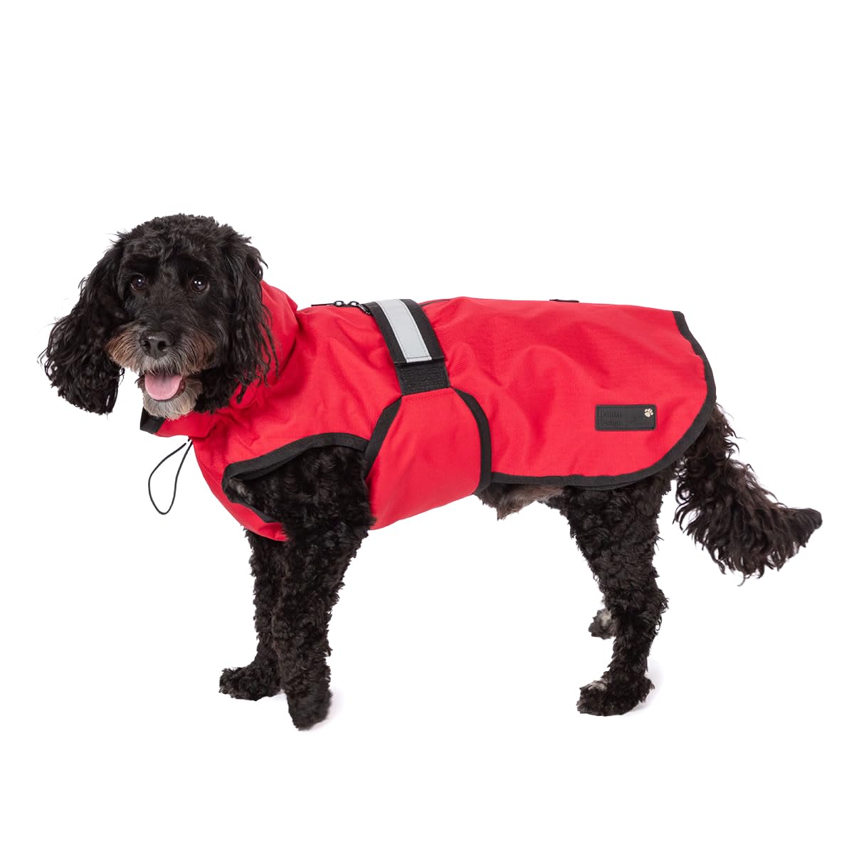 Danish Design 3-in-1 Dog Coat Red, 65cm (26in) - All Weather, Waterpoof, Fleece-Lined, Reflective Raincoat for Dogs