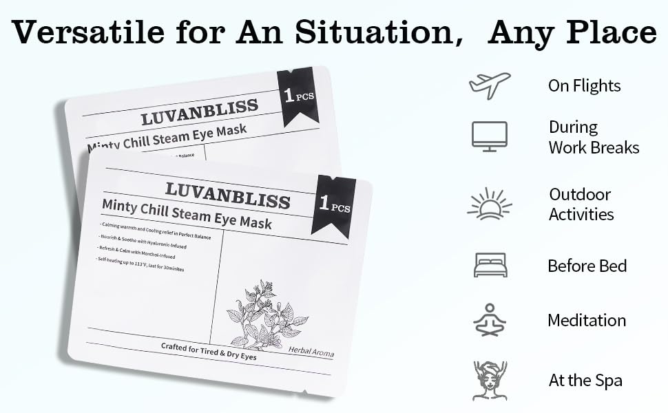 Minty Chill Steam Eye Mask, Self Heating, Warm Compress, Disposable - Image 8