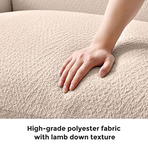 Vanomi 90 Inches Loveseat Sofa, Modern Lambswool Fabric Couch Sofa, Available For 3 Persons, Suitable For Living Room And Bedroom With Small Space, With 2 Free Pillows #TOP3