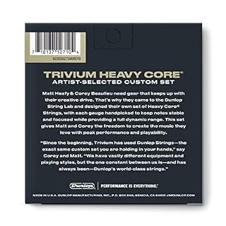 Jim Dunlop TVMN1052 Cordes pour guitare électrique Trivium nickel 10-52 6 cordes, Natural – Image 2
