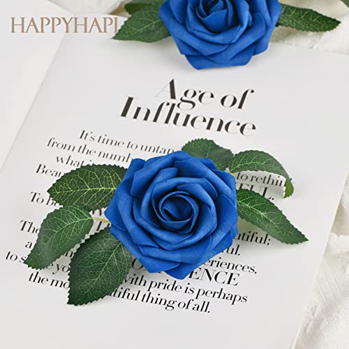 Happyhapi 50Pcs Artificial Flowers Roses Bulk Royal Blue Foam Fake Roses With Stems For Wedding, Bridal Shower Decorations Fake Flowers Centerpieces Tables Decorations #TOP3