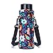 AMARY 750ML Neoprene Water Bottle Carrier Bag with Adjustable Shoulder Strap,Insulated Water Bottle Cover for Stainless Steel/Glass/Plastic Bottles 24OZ (Birds)