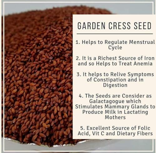 Image of NUTRIZAIKA Halim Seeds 1kg, Aliv Seeds, Seeds for Eating, Asaliya Seed Garden Cress Seed1kg, Iron Rich Superfood for Immunity & Hair Growth
