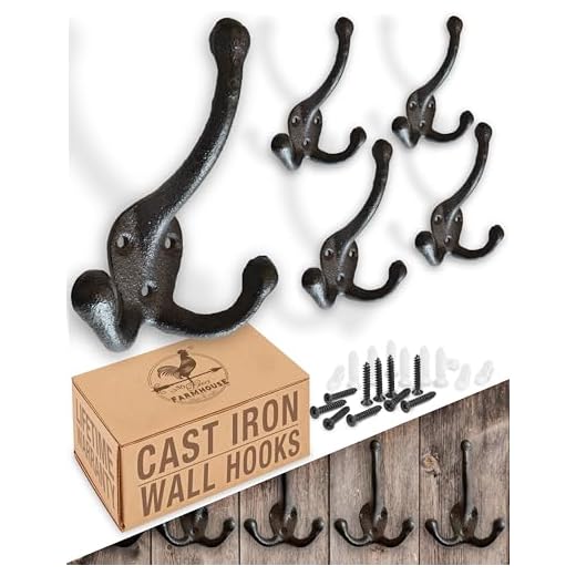 Vintage Cast Iron Coat Hooks Set