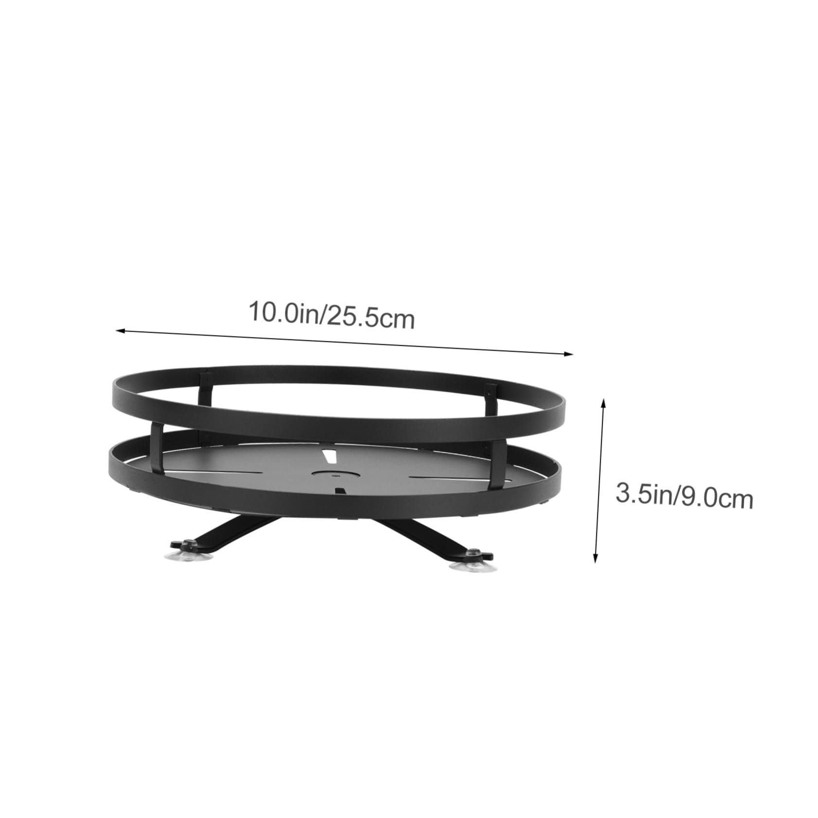 Cabilock Étagère à Épices Rotative en Acier Inoxydable Noir, Support de Condiments Gain de Place Cuisine et Placard Domestique