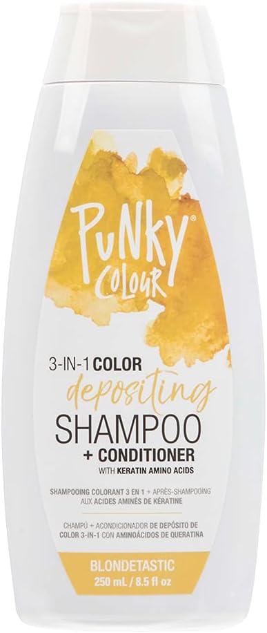 Punky Blondetastic 3-in-1 Color Depositing Shampoo & Conditioner with Shea Butter and Pro Vitamin B that helps Nourish and Strengthen Hair, 8.5 oz
