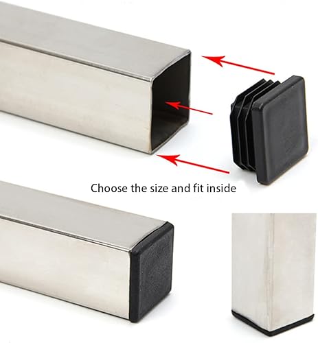 Miniatura 3 de Tapones cuadrados de plástico de 1.5 pulgadas (1.496 in) para poste de tubo cuadrado (paquete de 8)