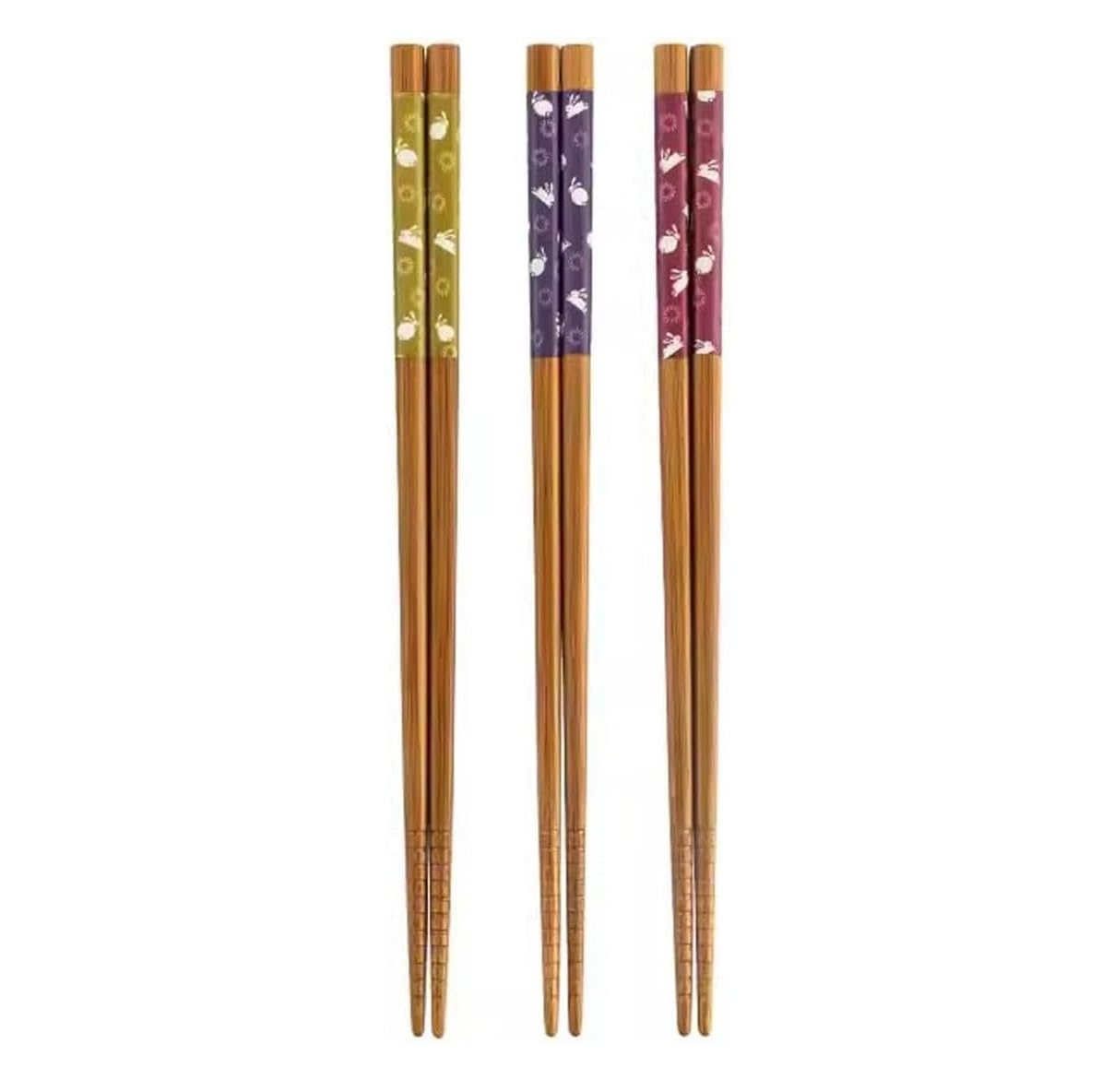 ZAUKY Japanese Style Wooden Chopsticks Set, 3 Pairs Combo Pack
