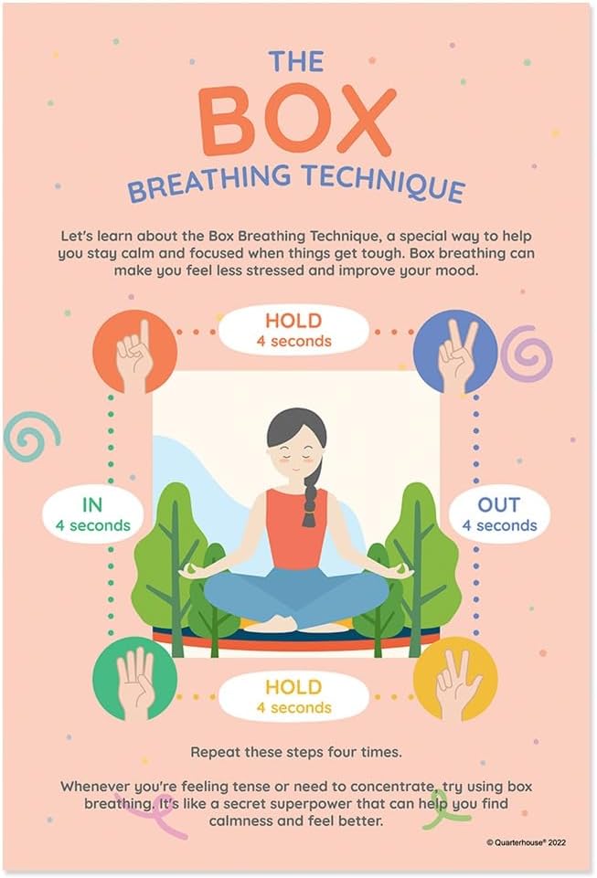 Quarterhouse 5 Poster Grounding Techniques Set, Psychology Classroom Learning Materials for K-12 Students and Teachers, 12 x 18 Inches, Made in USA