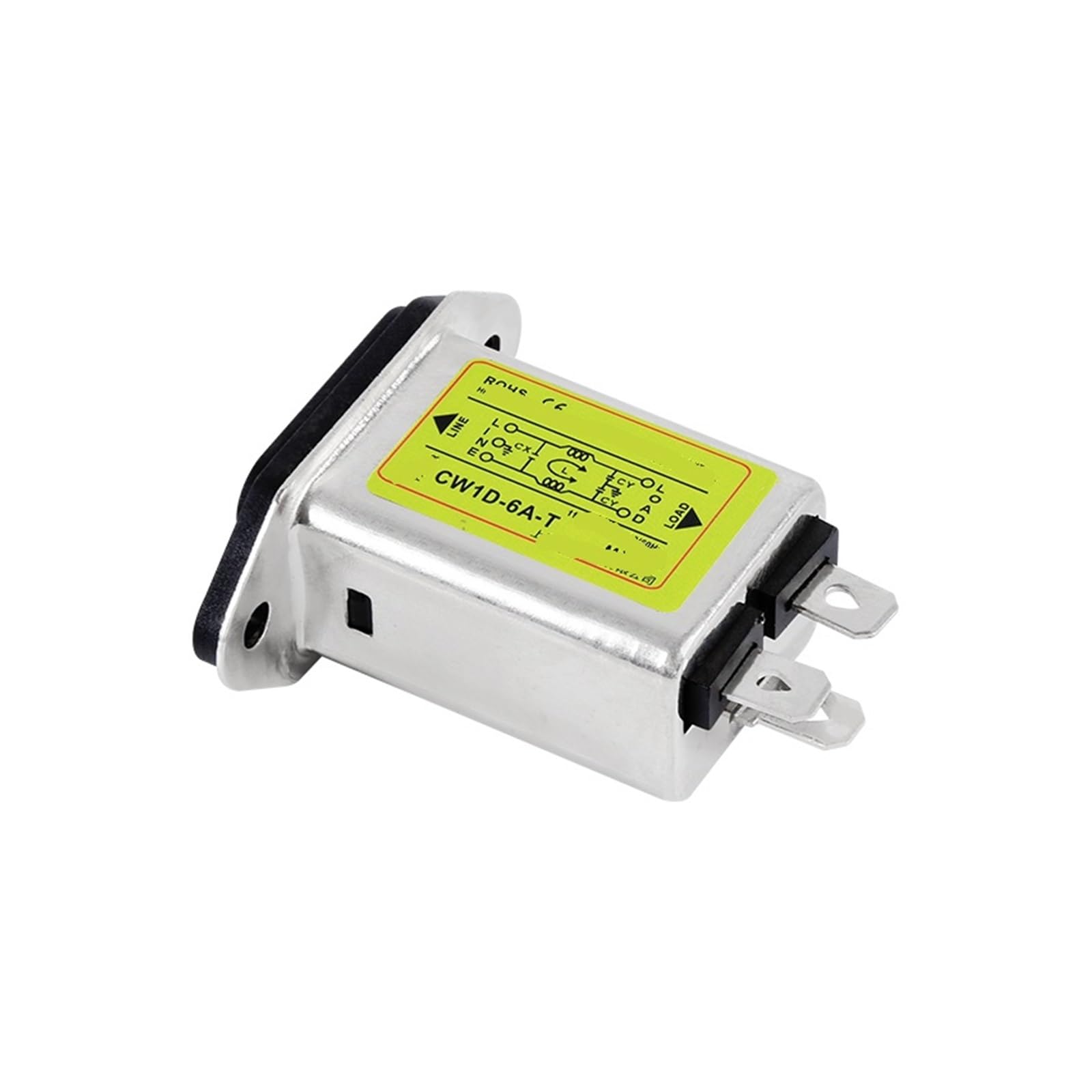 YTMJPQQJI Single-Phase T-Type Socket AC 220V Anti-Interference Purifier CW1D-T1A 3A 6A 10A Power Filter(CW1D-10A-T)