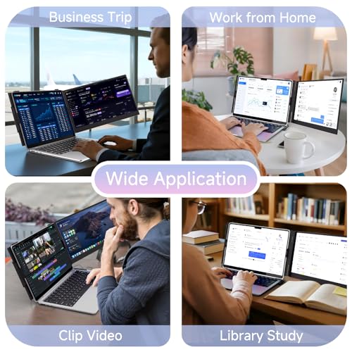 14" Laptop Screen Extender, 0.19" Ultra-Thin Laptop Monitor, Stable Damping Stand with 90 - image 9