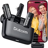 Datarm Wireless Lavalier Microphone for iPhone iPad, Plug-Play Lapel Microphone Wireless with Chargi