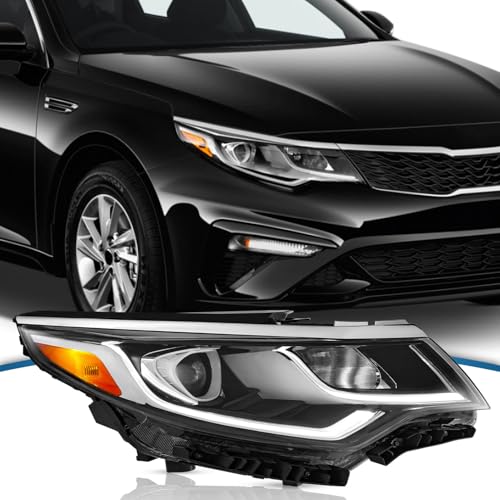 Compatible with 2019 2020 Kia Optima Headlight Replacement for 92102-D5550 with Halogen Bulbs & LED Daytime Running Lamp (Passenger side)
