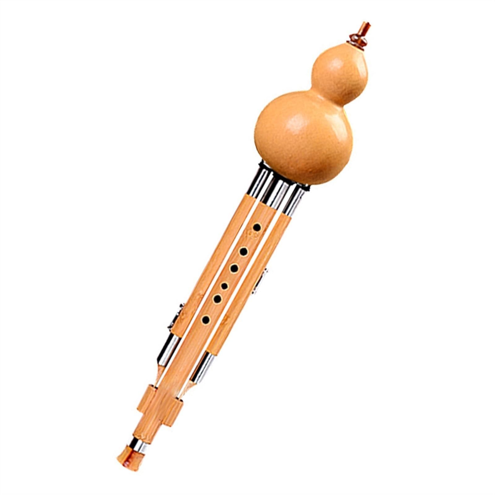 Flauta china bambú Hulusi principiante adulto doble tono instrumentos musicales tradicionales C Key/B Flat Hulusi con estuche profesional(Minor D)