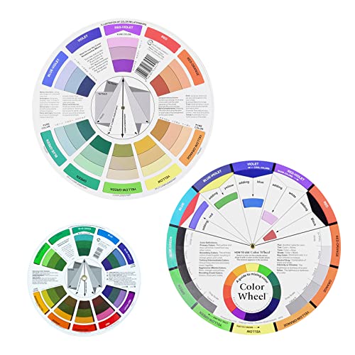 CIOUYAOS 3PCS Color Wheel, Farbkreis Pocket Color Wheel Kreative Diameter Color...