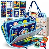 Entdecker Zwerge Montessori Busy Board ab 3 Jahre - Lernspielzeug mit deutschen Inhalten - Busy Book mit 25 Aktivitäten - Motorikspielzeug - Activity Board für Kinder - Reisespiel - in Geschenkbox