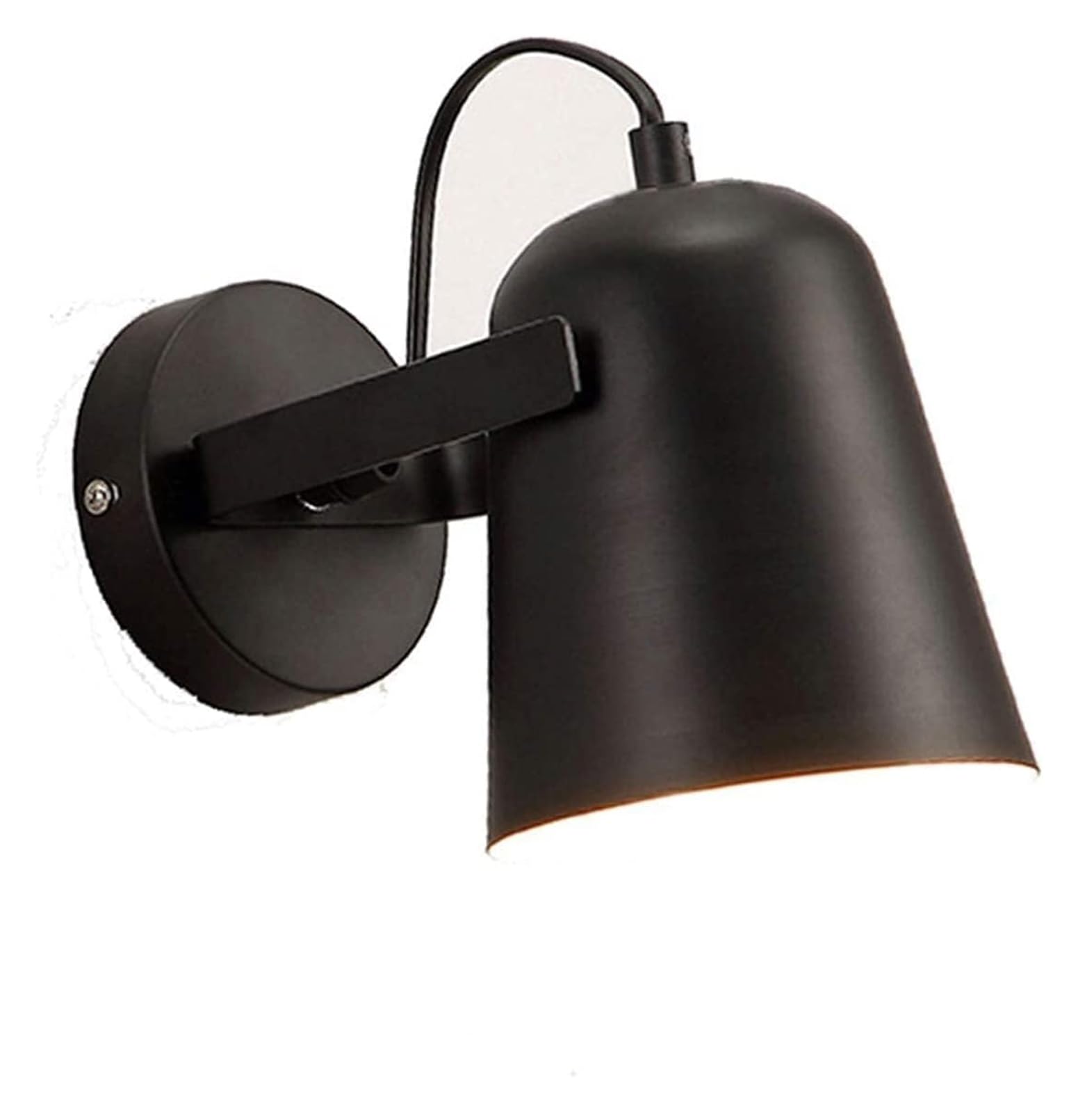 HXYSXHJUO Wall Lamp Light Sconce E27 Holder Iron Lampshade for Living Room Bedroom Bedside Study Aisle Led Indoor Lighting Fixture (Color : Noir, Size As Shown)