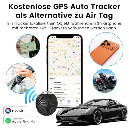 GPS Tracker Auto 4 Pack Ohne ABO für iOS Fahrzeuge, für Apple „Wo Ist?“, Magnet Trackers Schlüsselfinder für Motorrad Kfz Gepäck Koffer, Keine ABO Smart Bluetooth Air Tags für Kinder Hund Haustiere