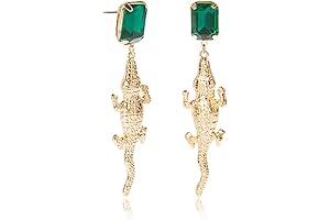 Rambling Rose Statement: Exaggerated Crocodile Earrings