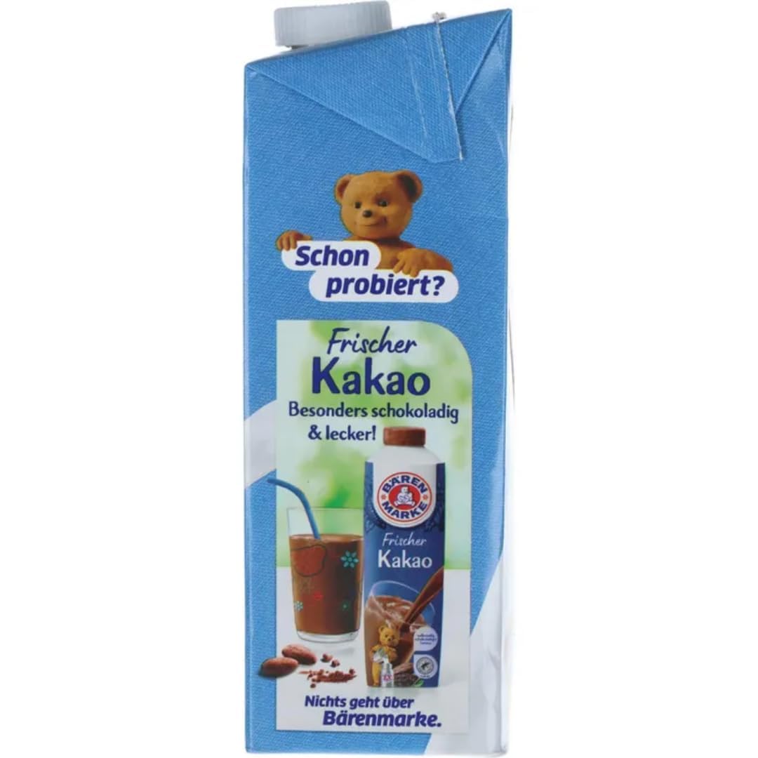 Milch Bärenmarke fettarme H-Milch 1,5% Fett HALTBARE MILCH, je 1 Liter, 60 Stück mit Pufai Grocery