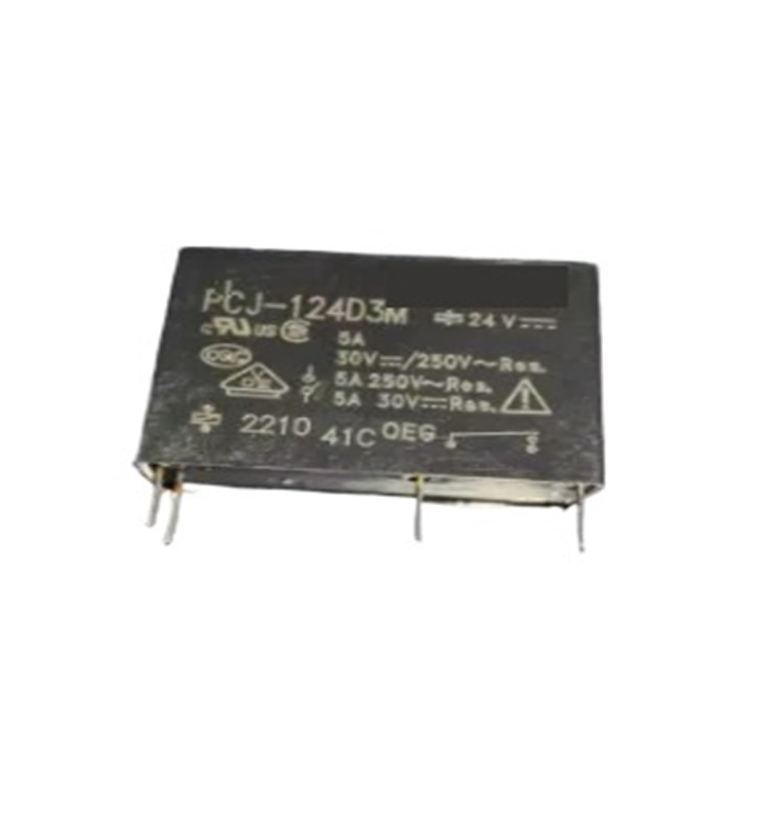 Relé de potencia PCJ-124D3MH de 24V y 4 pines para circuitos electrónicos