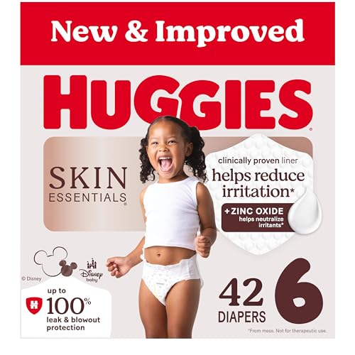 Image of Huggies Size 6 Diapers, Skin Essentials Baby Diapers, Size 6 (35+ lbs), 42 Count, Packaging May Vary