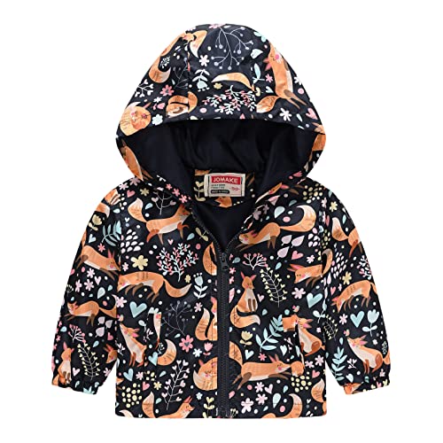 Toddler Boys Girls Windbreaker Outerwear Long Sleeve Hoodies Coats Floral Prints Cartoon Casual Zip Up Thin Jacket