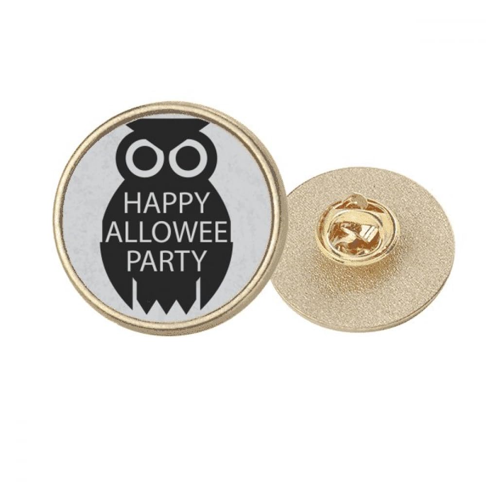Broche chouette noire et reflets dorés l'accessoire chic d'Halloween